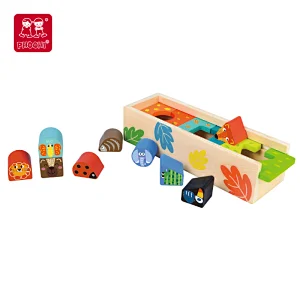 wooden shape sorting box