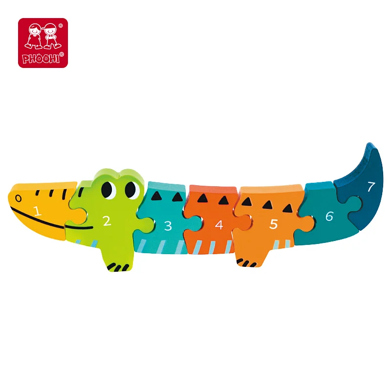 3D cartoon crocodile number puzzle