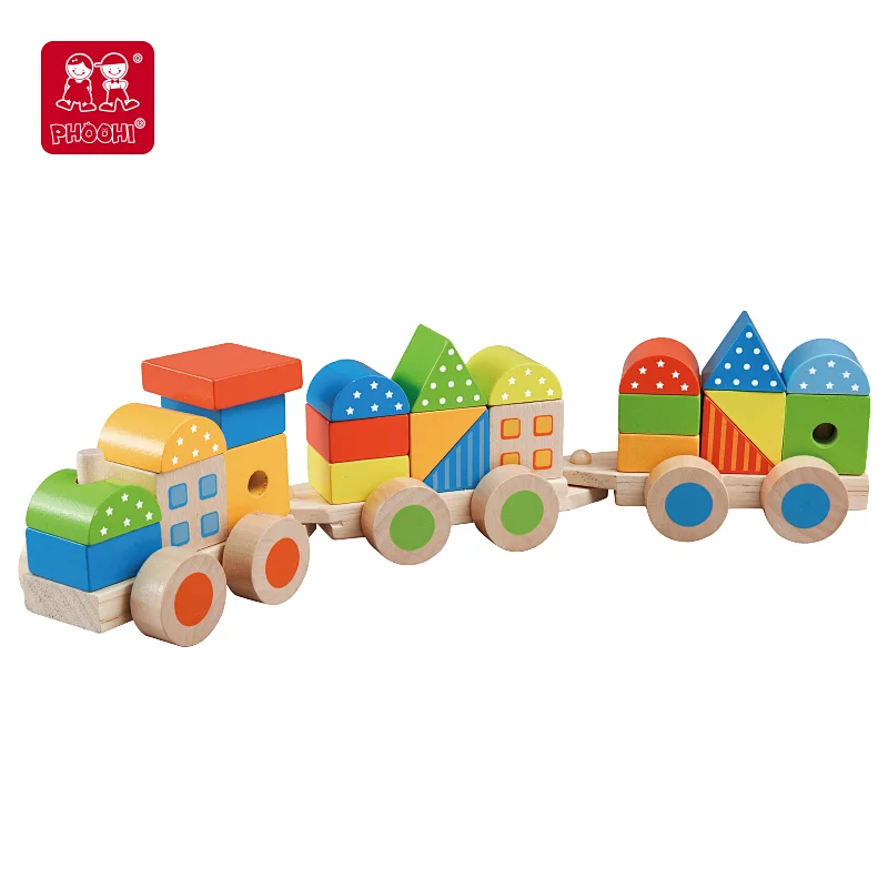 wooden block train