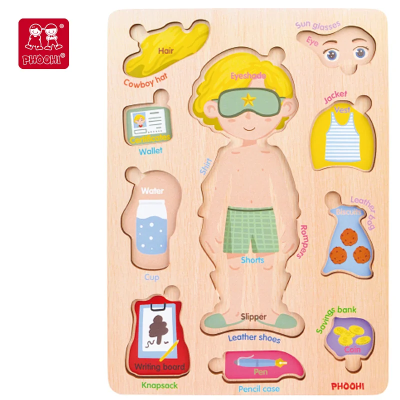 wholesale wooden dressing up puzzle