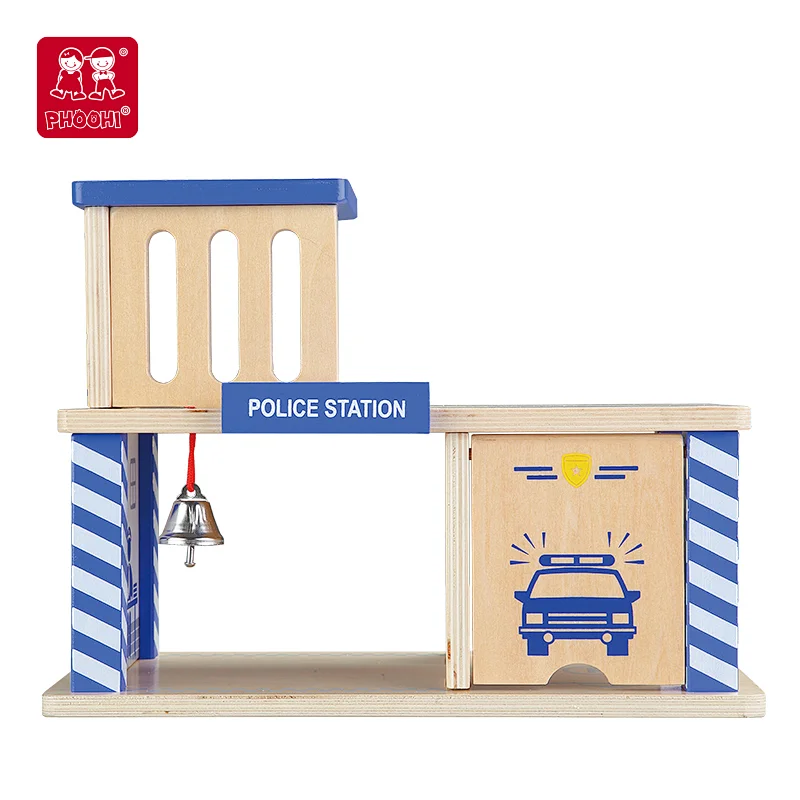 wooden police station toy