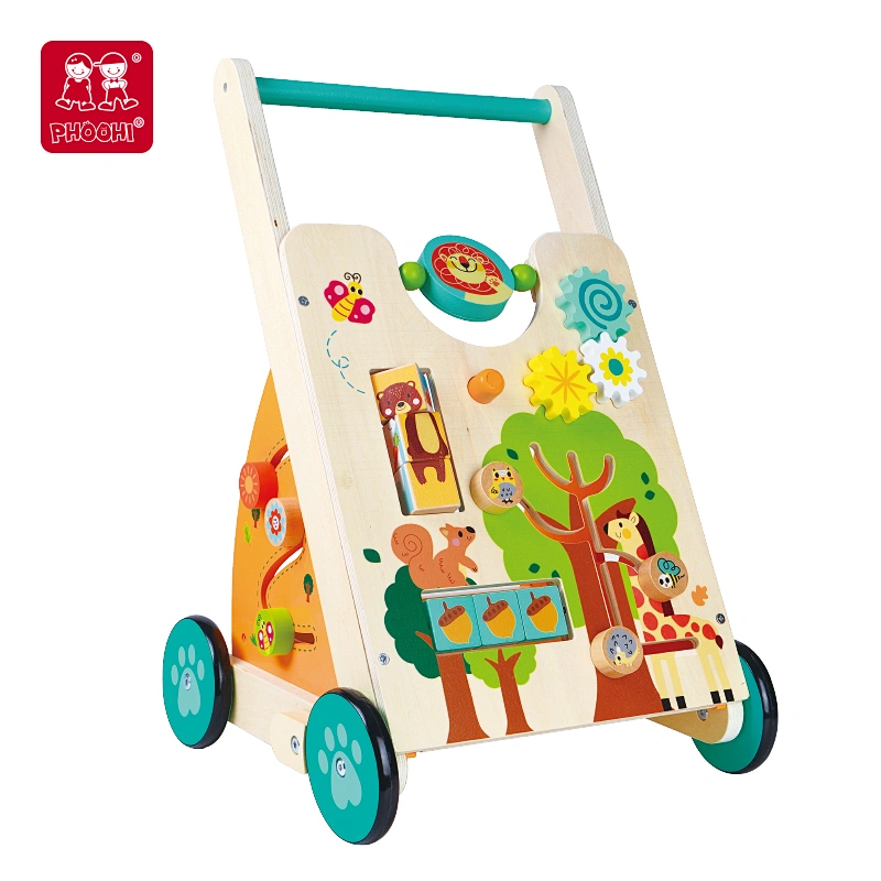 wooden baby walker