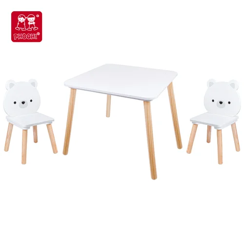 One Table with Two Bear Chairs