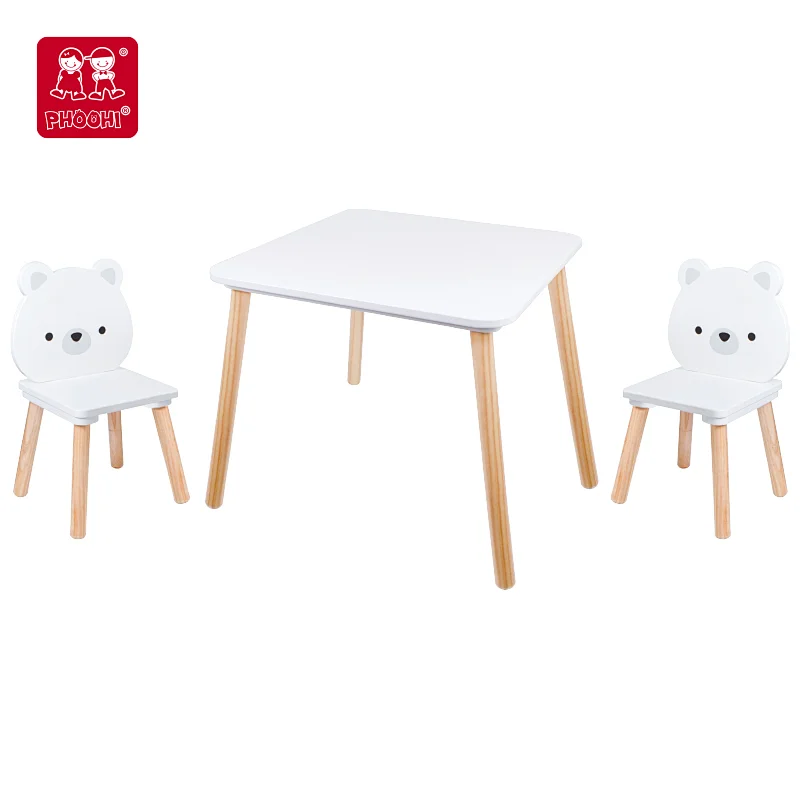 One Table with Two Bear Chairs