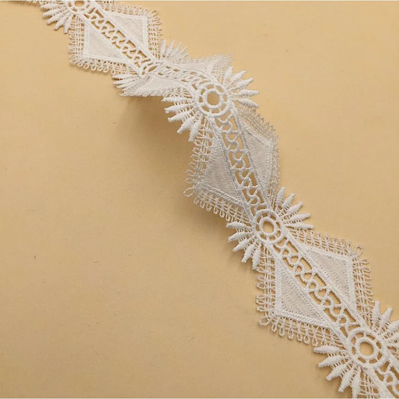 fashion african french design high quality water soluble chemical lace trim embroidered lace for dress