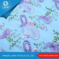 3d Flower Embroidered Chemical Lace Fabric