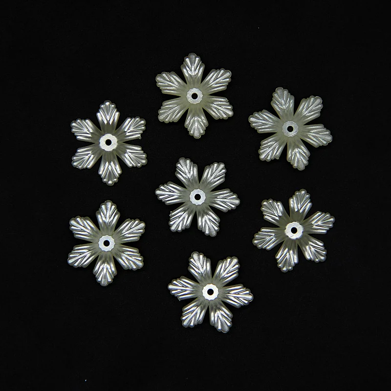Flower Shape 25mm New Fashion with Round Hole Plastic ABS Pearl Beads