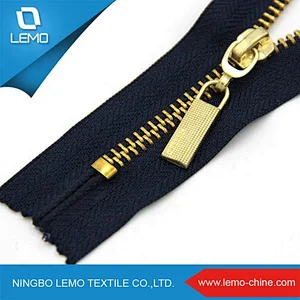 2018 Fashion Gold Teeth Brass Metal Gold Plated Zippers For Leather