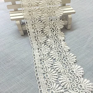 100% polyester african lace fabric embroidery chemical lace trim with high quality