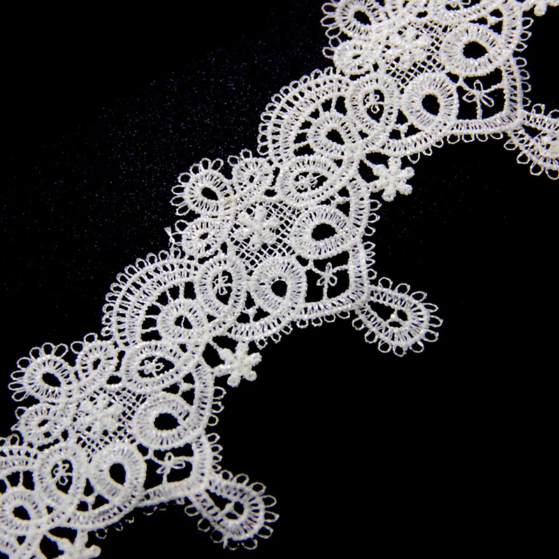 6.1cm  100% Polyester Chemical Embroidery  Lace Fabric