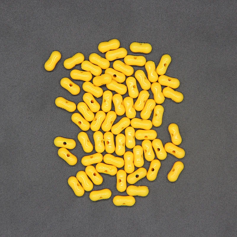 New Shape Elliptical Plastic 9mm yellow Polished Color ABS Beads