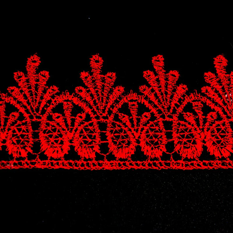 2018 Free sample 5.2CM Polyester Embroidery Chemical Lace Trim for Cloth Decoration
