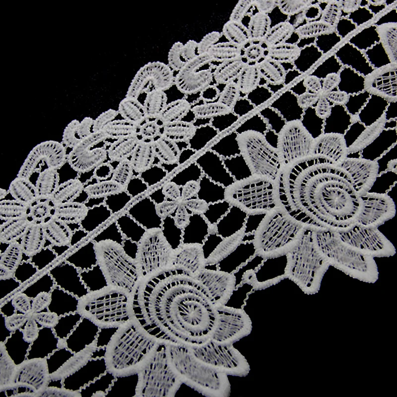 8.5cm Chemical Embroidery Polyester Lace Fabric