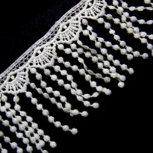 7.5cm  100% Polyester Chemical Embroidery African Lace Fabric