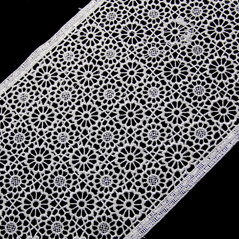 5.3cm  100% Polyester Chemical Embroidery Lace Fabric