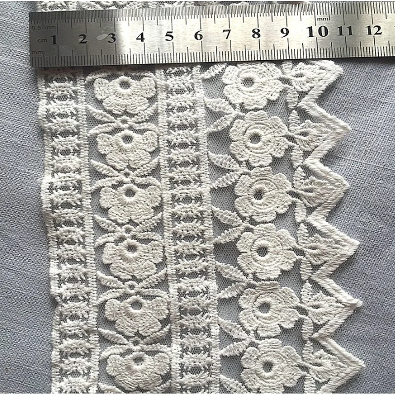 wholesales 100% cotton embroidery lace material for dress