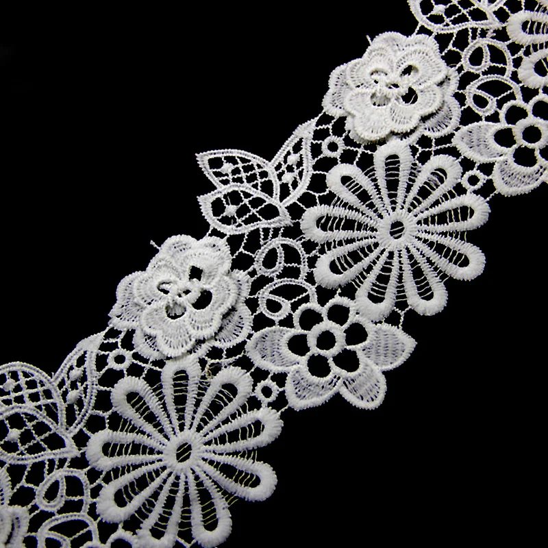 10.5cm  100% Polyester Chemical Embroidery Beaded Lace Fabric