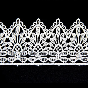 2018 Free sample 5.2CM Polyester Embroidery Chemical Lace Trim for Cloth Decoration