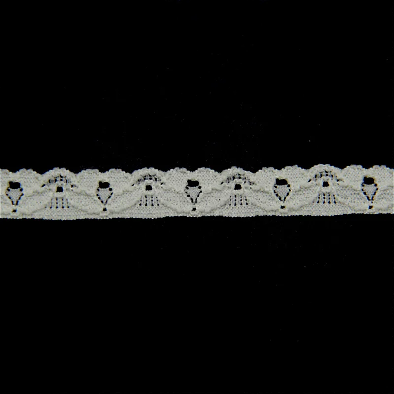 Bazaar 1.4cm Wonderful Vintage Elastic White Lace Trim Bridal Wedding Ribbon Roll  with Sewing Craft