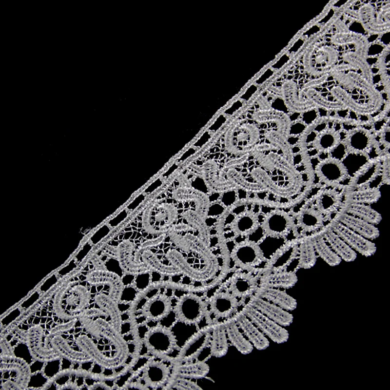 12cm Chemical Embroidery Lace with Plam Design