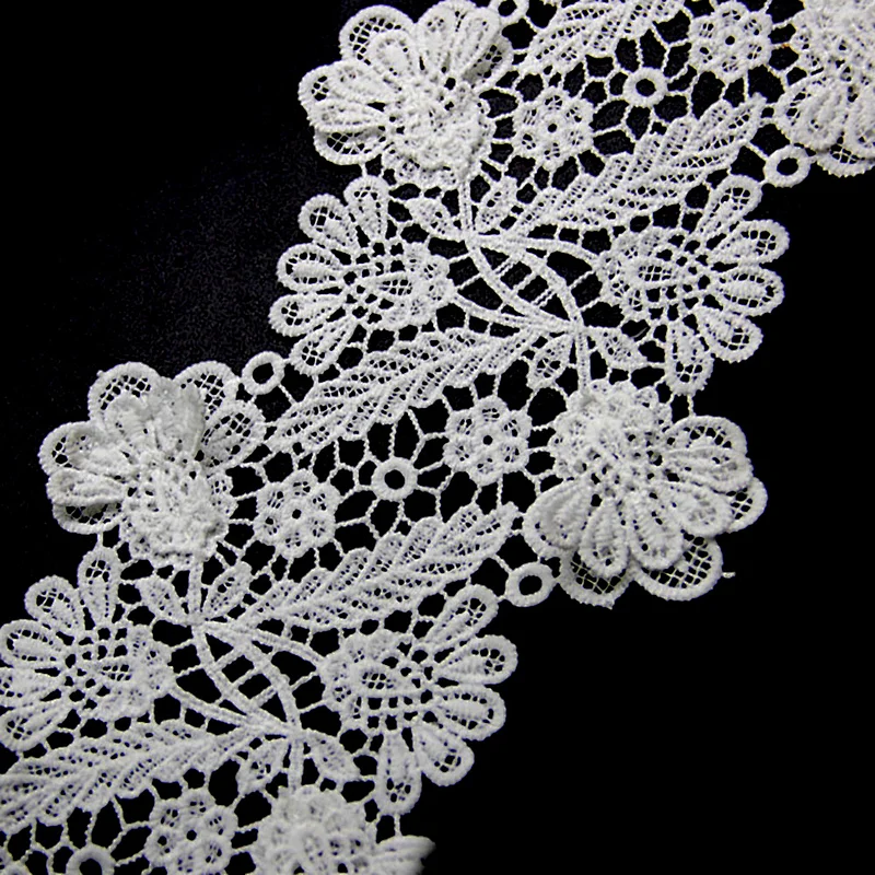 11cm  100% Polyester Chemical Embroidery Lace Fabric