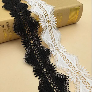 fashion african french design high quality water soluble chemical lace trim embroidered lace for dress