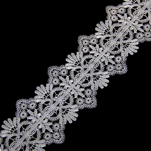 8cm Mesh Embroidery Chemical Bridal Lace with Fresh Design
