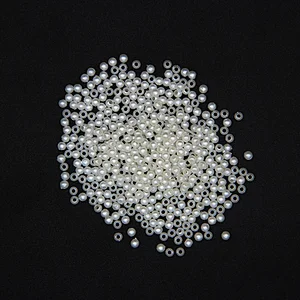 White Spherical with one Hole Pearl 3mm Plastic Beads