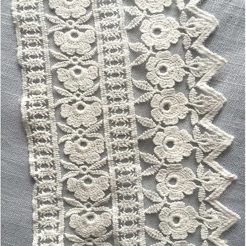wholesales 100% cotton embroidery lace material for dress
