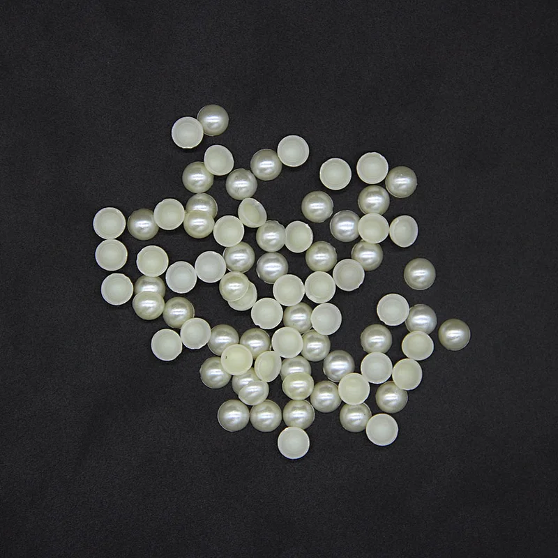Grey without Hole Half Spherical 8mm Plastic ABS Pearl Beads