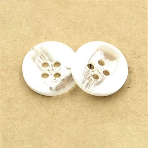 White 4 holes Round Button For T-shirt