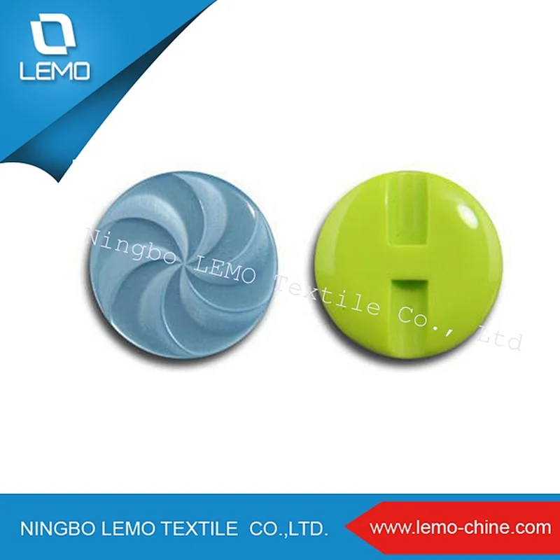 Lemo Top Quality High Shiny Plastic Dome Shank Buttons in Brushed Colors