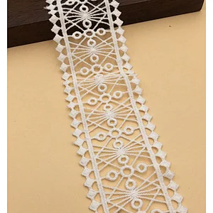 various african designs white&black embroidery polyester chemical guipure Lace trim