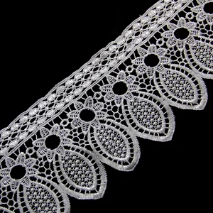 8.5cm Chemical Embroidery Polyester Lace Fabric
