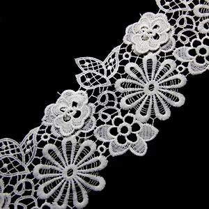 11cm  100% Polyester Chemical Embroidery Lace Fabric
