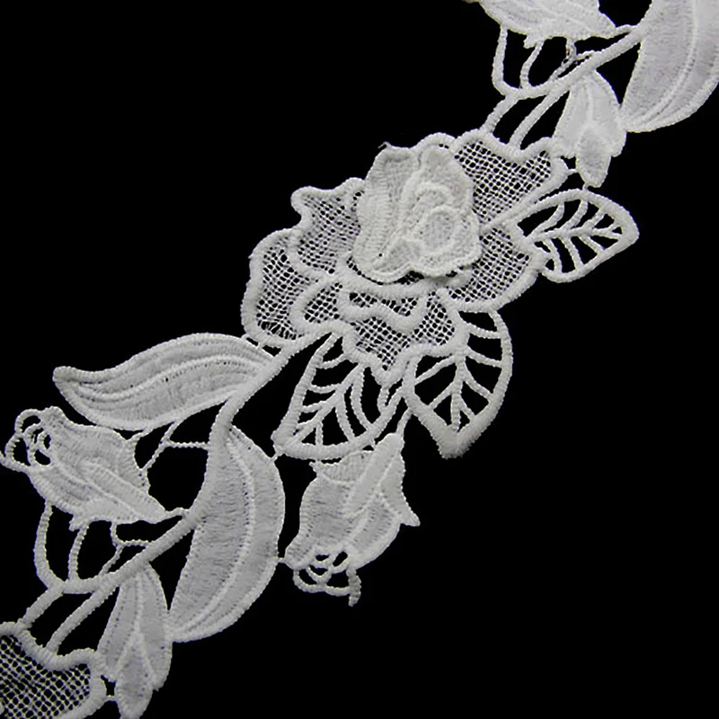 11.5cm  100% Polyester Chemical Embroidery Lace Fabric
