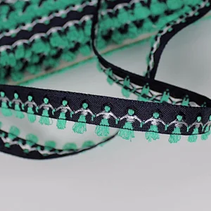 wholesale african 1.5cm national costume lace trim embroidery  jacquard ribbon