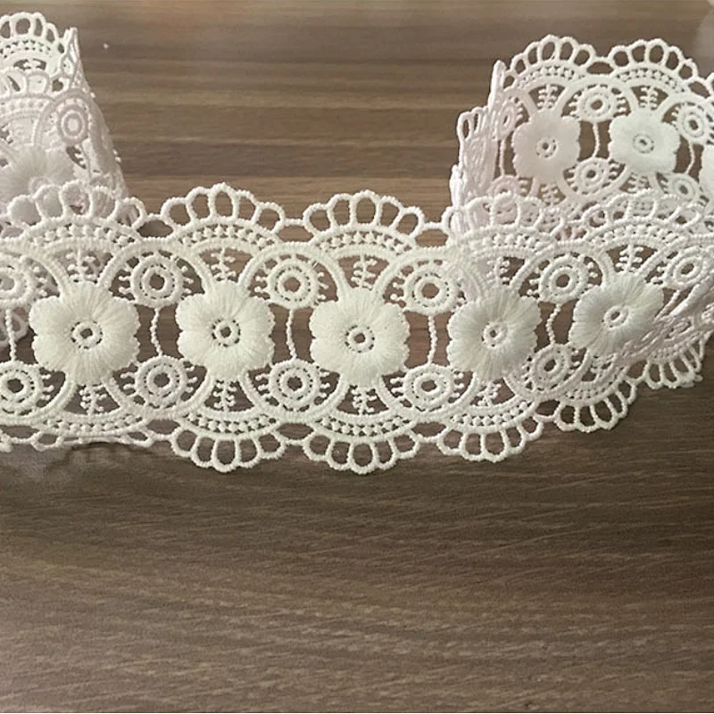 french wholesale Bilateral 5CM polyester chemical embroidery lace designs