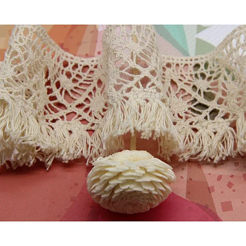 5.5cm High Quality Eco-friendly Factory Price 100% Cotton Crochet Lace Trim