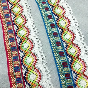 2019 embroidery polyester  lace trim lace ribbon  for lace dress
