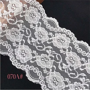 Fashion hot sale different styles 15.5*200cm 21*200cm black&white french eyelash floral lemo lace