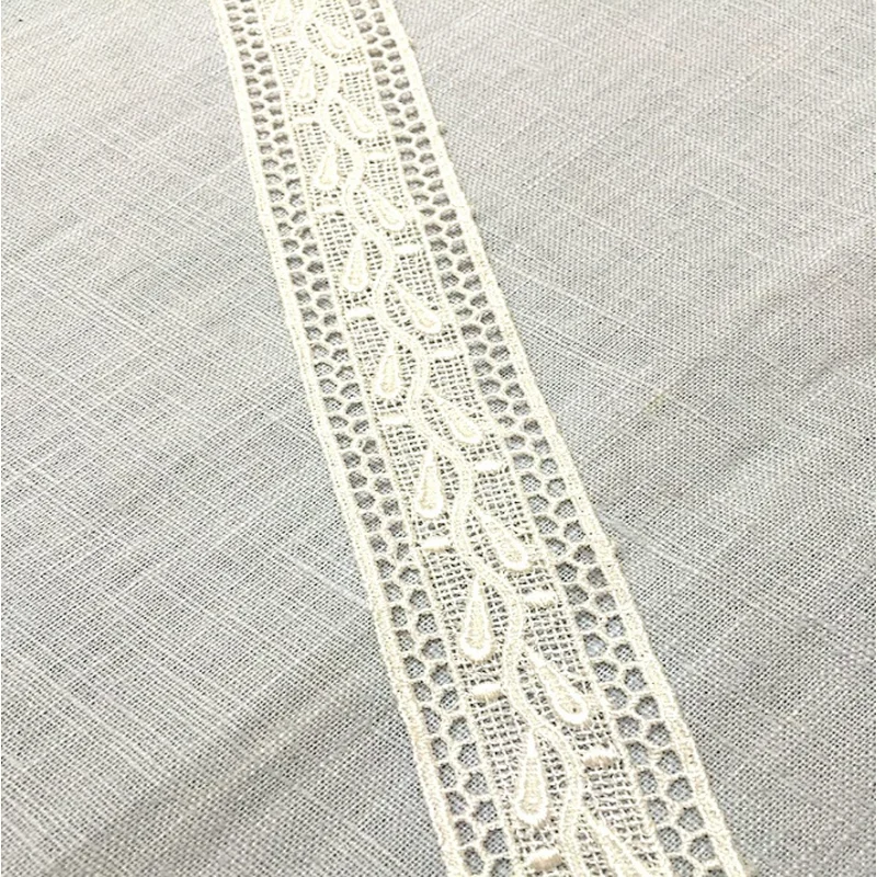 Fashion African French Embroidery Cotton/Polyester Lace Trim For Garments And Home Textile