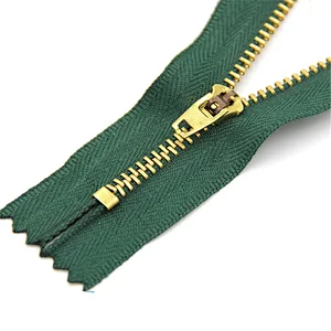 Wholesale 4# Brass Closed End Gold Teethr Metal Zips For Jeans