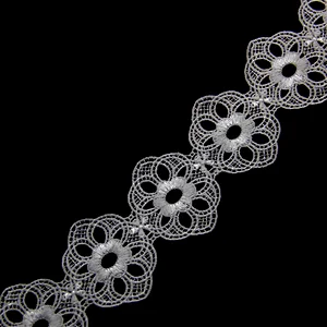 6.7cm Chemical Polyester Embroidery Lace Trim