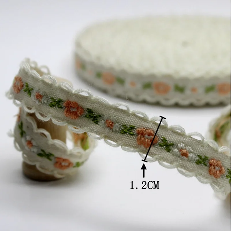 Factory direct 1.2cm french costume lace trim jacquard ribbon  embroidery curtain home textile