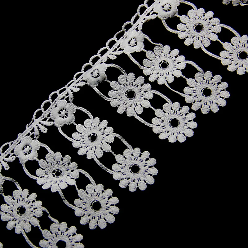 8.5cm  100% Polyester Chemical Embroidery Lace Trim