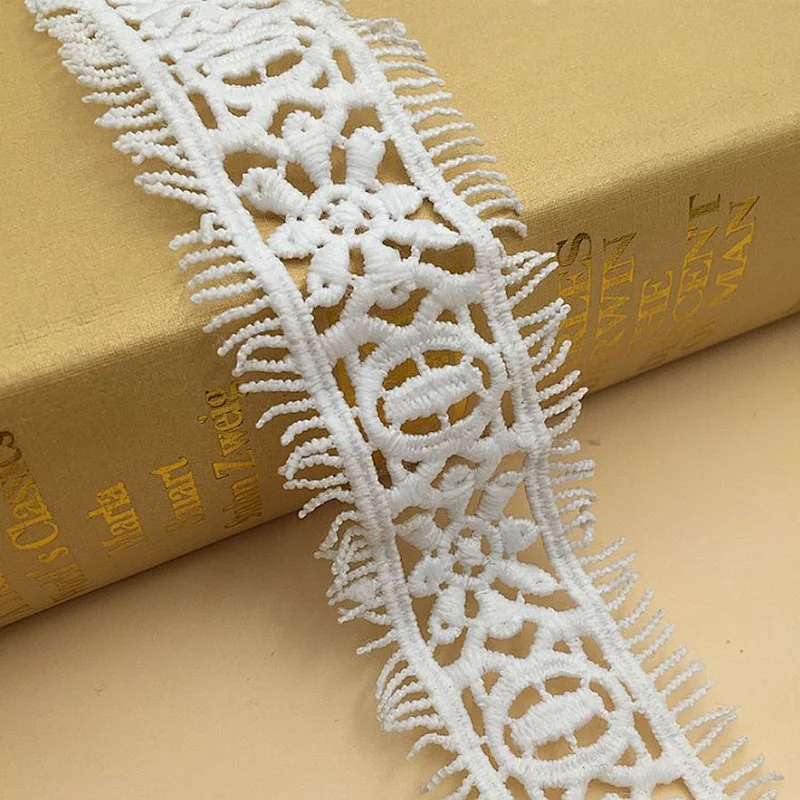 hot sale bilateral eyelash milk silk hollow embroidery lace trim for garment accessories
