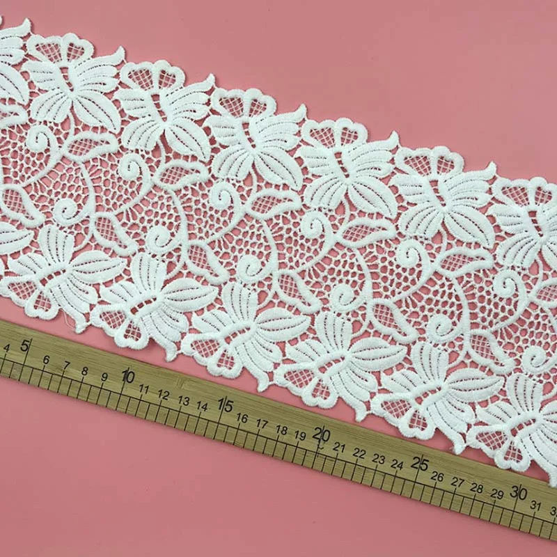 DIY french hollow lace Garment home Mesh designs polyester embroidery lace for dress