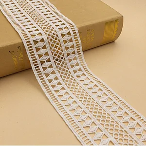 high quality double-side polyester lace fabric embroidery chemical lace african