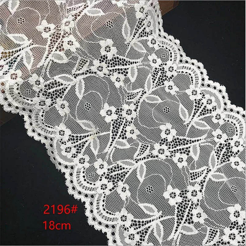 Fashion hot sale elastic black&white french eyelash floral lemo lace